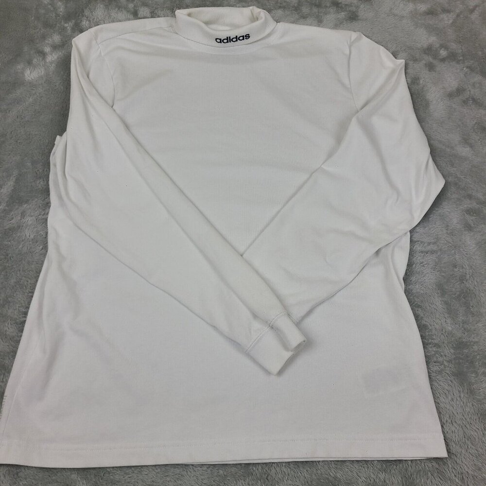 Adidas Y2K Turtleneck Size Large‎ White Loose Sweater Sweatshirt